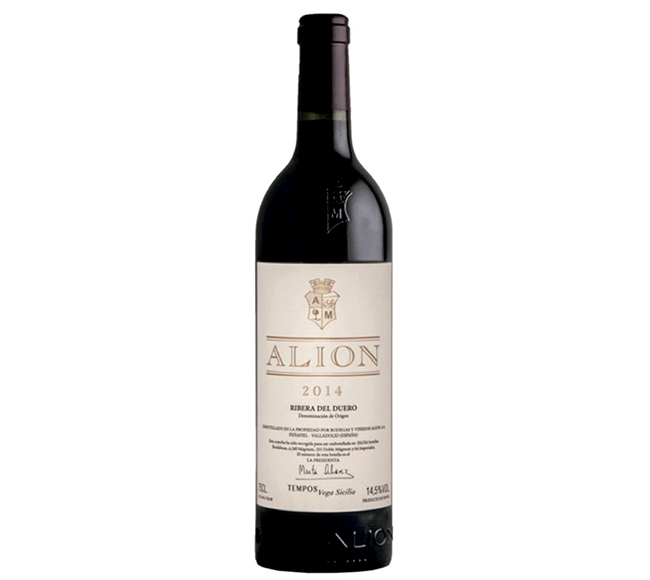 Vino tinto Alion con D.O. Ribera del Duero